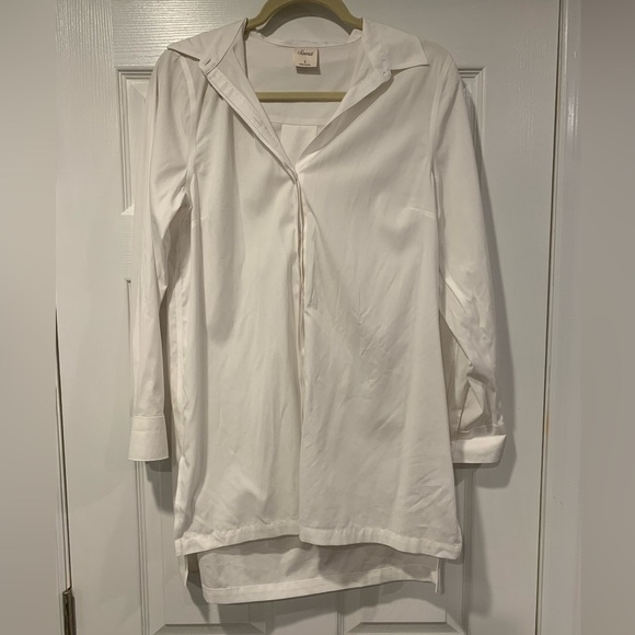 Soma Oversized White Button Down Long Sleeve Top - Picture 1 of 5